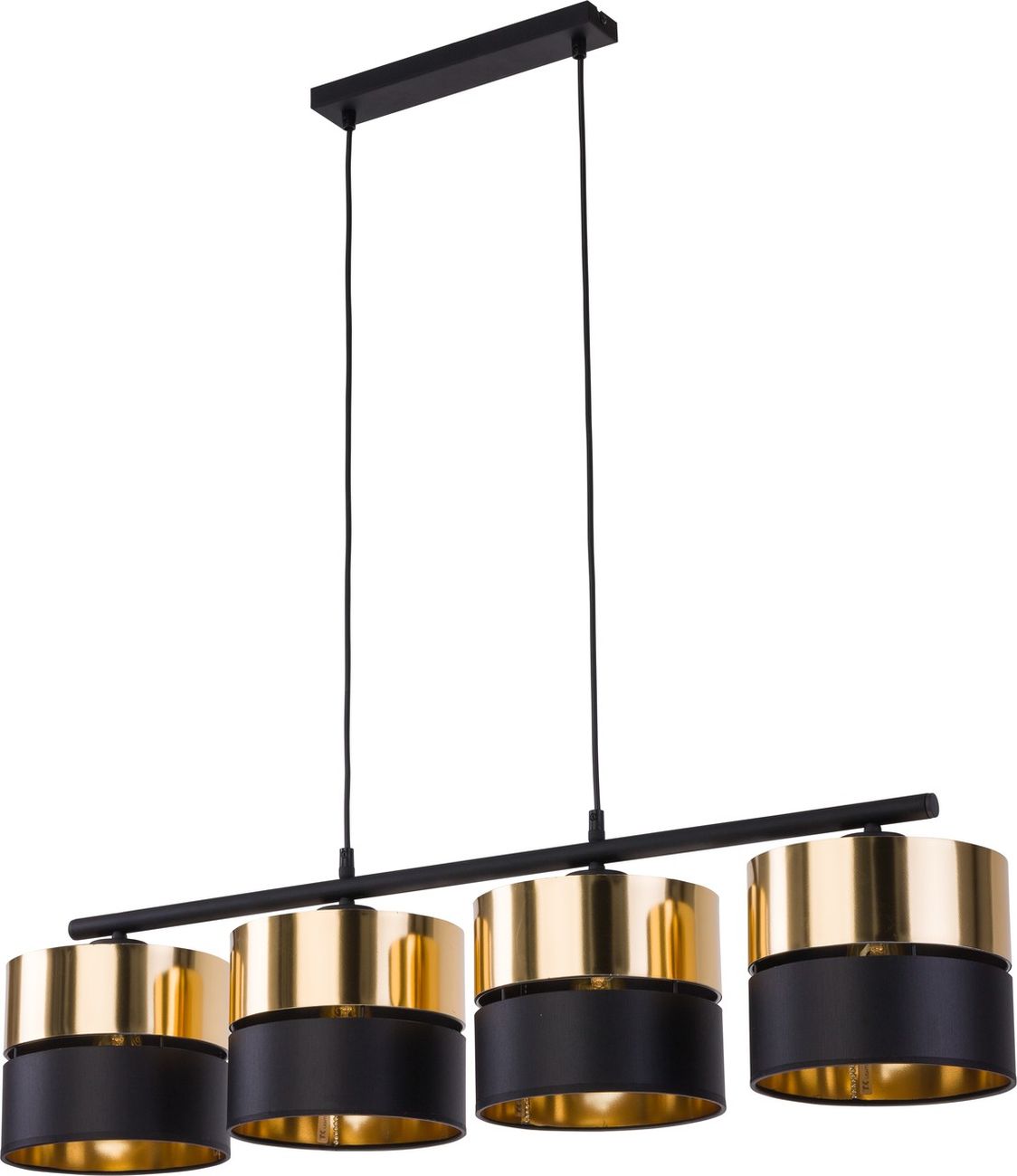 TK Lighting Hilton lampa wisząca 4x15W czarna/złota 4342 - Wysyłka w 24h