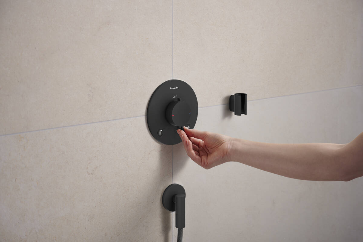 Hansgrohe Ecostat Comfort S bateria wannowo-prysznicowa podtynkowa z termostatem czarna 33715670