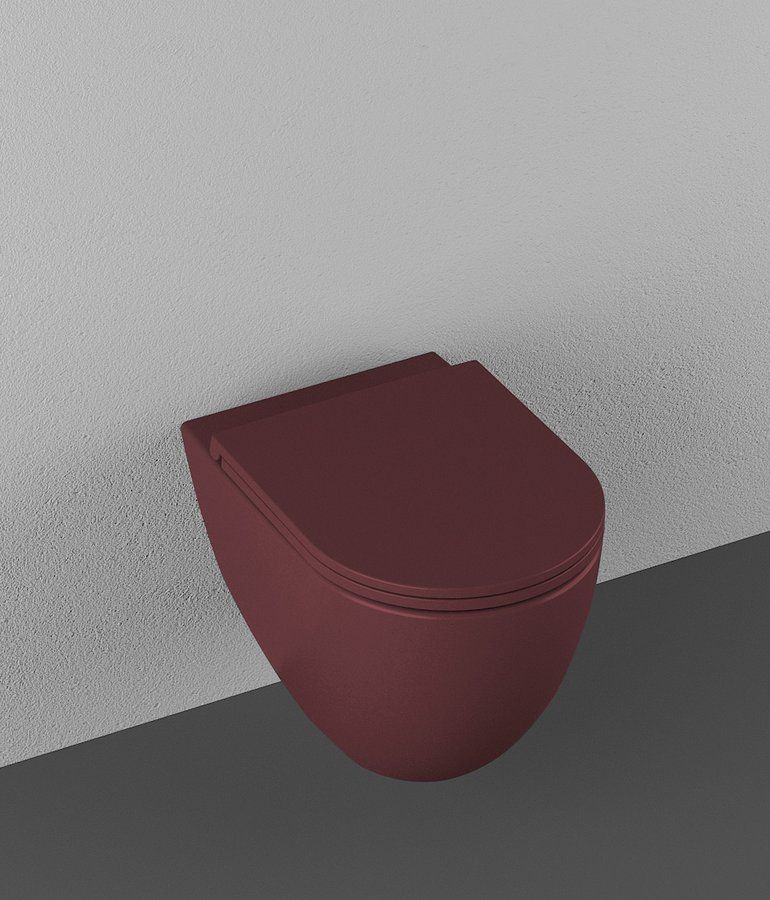 Isvea Infinity miska WC wisząca bez kołnierza czerwony mat 10NF02004-2R