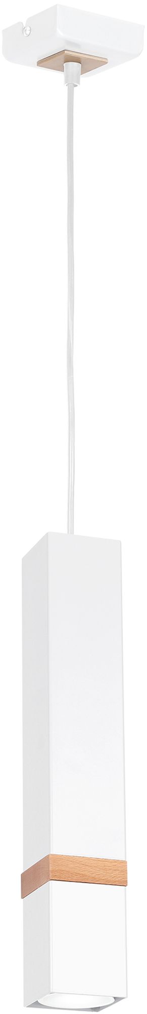Milagro Vidar White lampa wisząca 1x8W biało/drewniana MLP5408