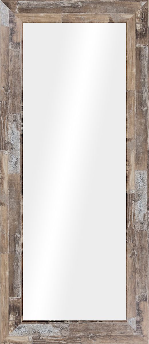 Styler Jyvaskyla lustro 148x56 cm prostokątne rama drewniane brązowe klepki mat LU-12454 - Wysyłka w 24h