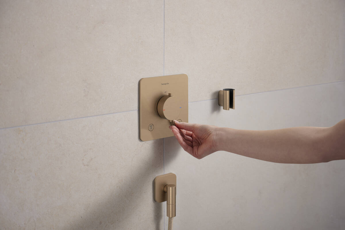 Hansgrohe Ecostat Comfort Q bateria wannowo-prysznicowa podtynkowa z termostatem brąz szczotkowany 33713140