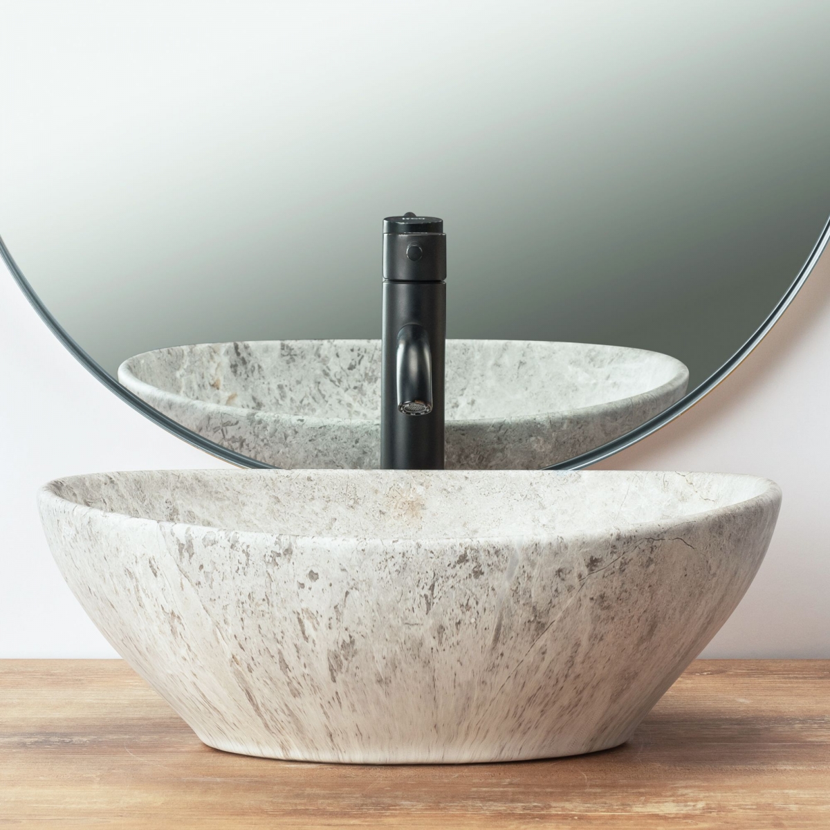 Rea Sofia Light Stone umywalka 41x34 cm nablatowa owalna szara REA-U0165 - Wysyłka w 24h