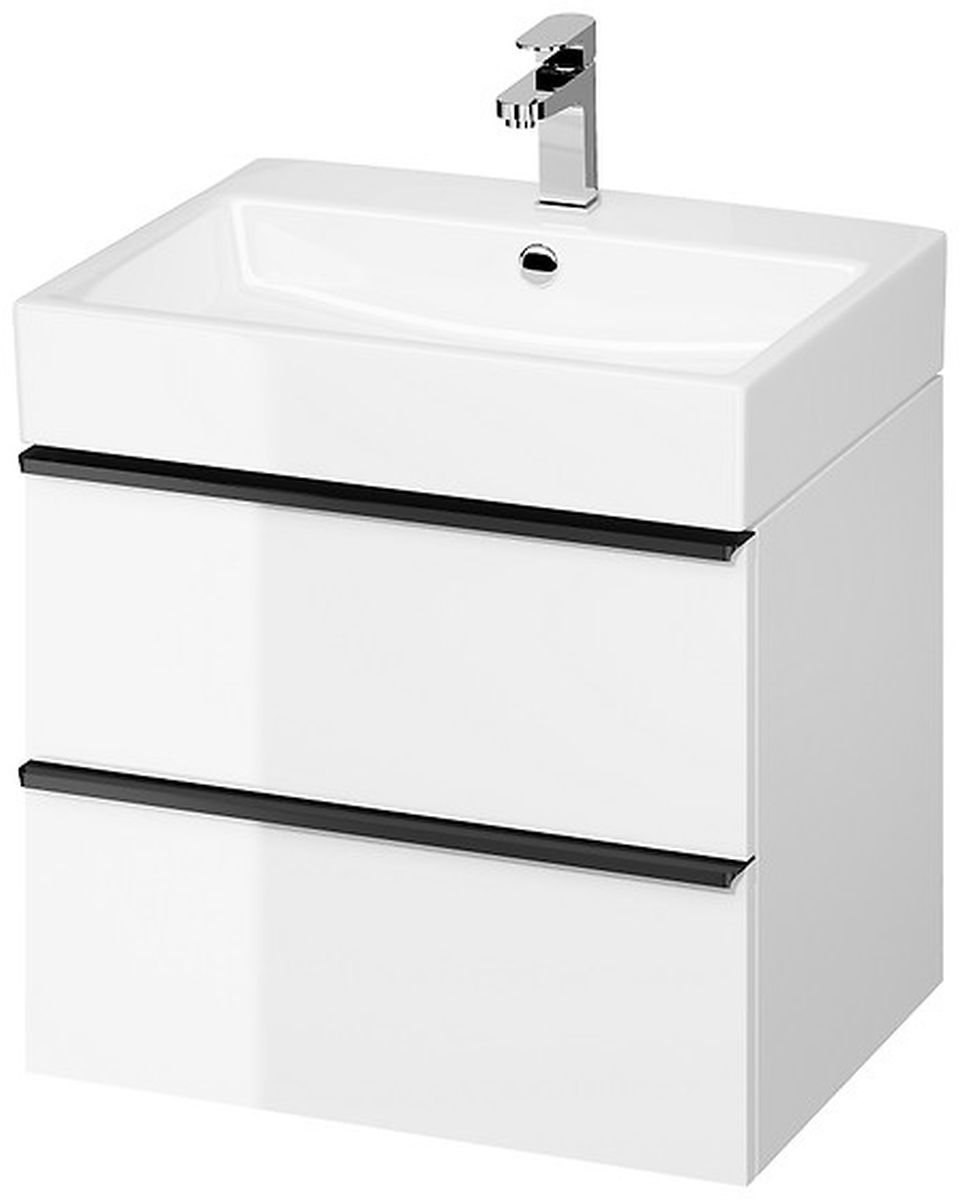 Cersanit Virgo umywalka z szafką i uchwytami 60,5 cm białą S801-431