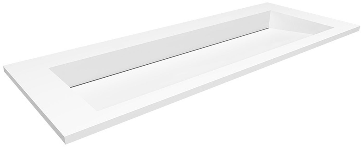 Cristalstone Linea Ideal umywalka 120x45 cm prostokątna wpuszczana biała U1200-MOLC/CR/BO