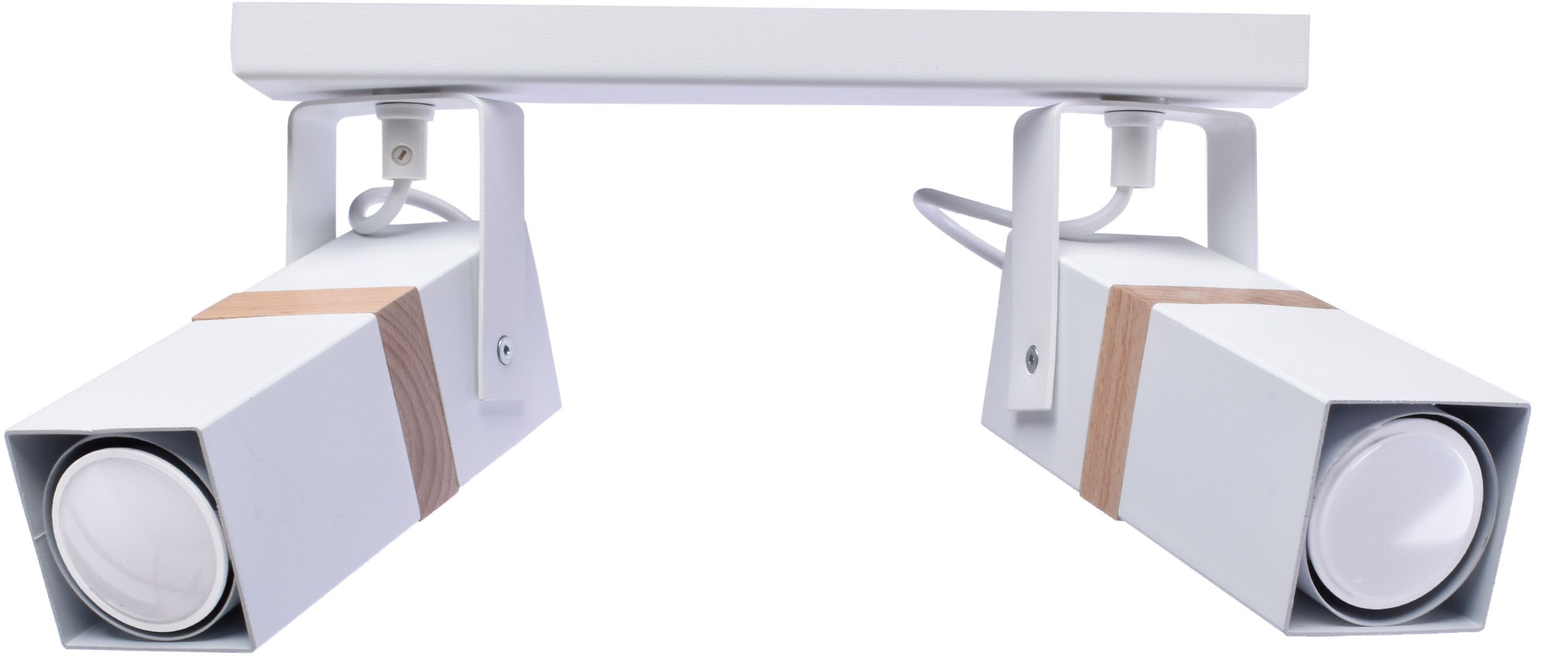 Milagro Vidar White lampa podsufitowa 2x8W biało/drewniana MLP5406