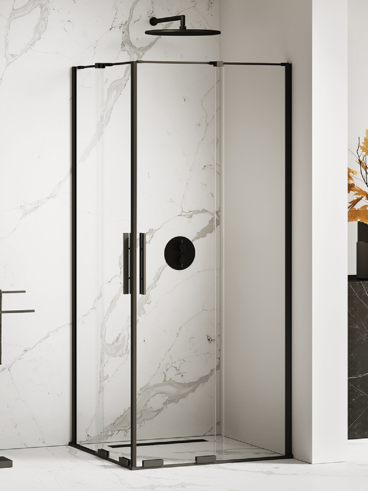New Trendy Smart Black kabina prysznicowa 80x80 cm kwadratowa czarny mat/szkło przezroczyste EXK-4159