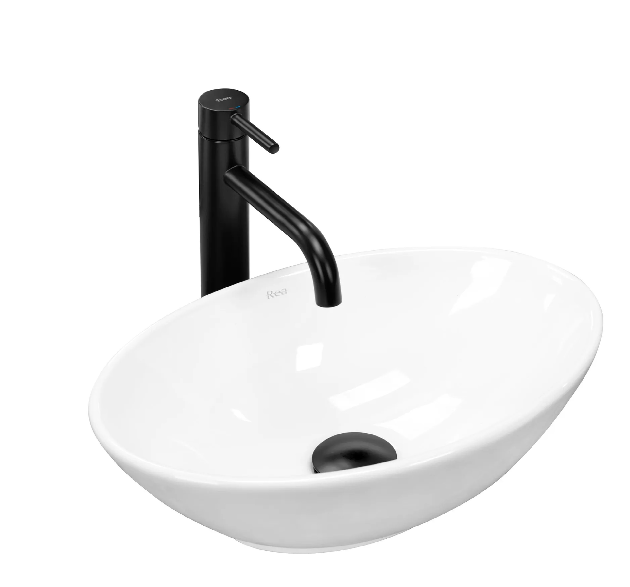 Rea Pamela Mini umywalka 40x27 cm nablatowa owalna biała REA-U5804 - Wysyłka w 24h
