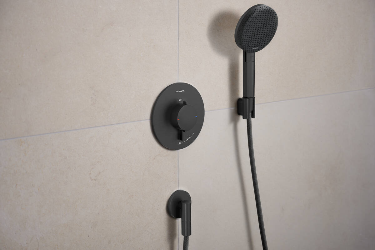 Hansgrohe Ecostat Comfort S bateria prysznicowa podtynkowa z termostatem czarny chrom szczotkowany 33714340