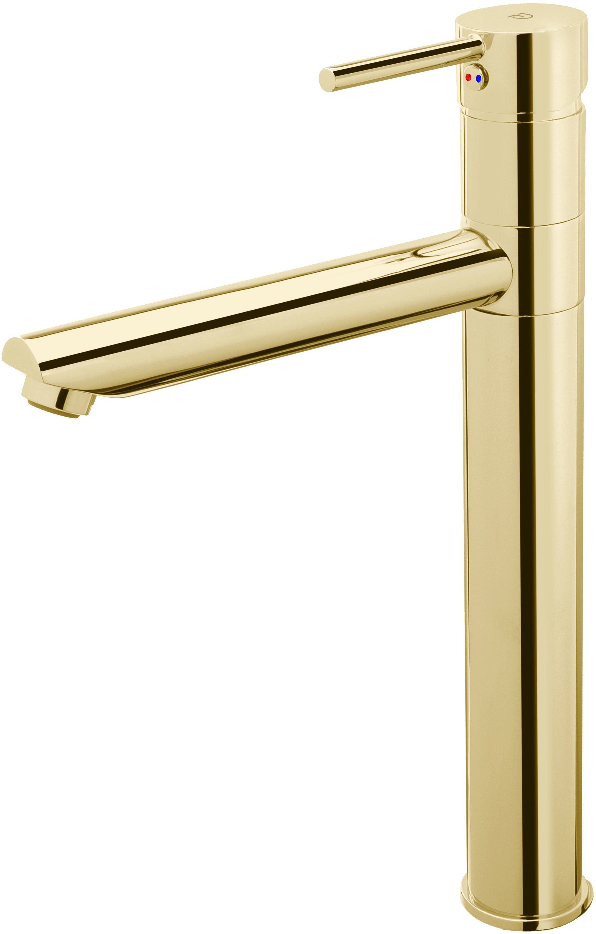FDesign Flusso bateria umywalkowa stojąca wysoka złoty połysk FD1-FLS-2L-55