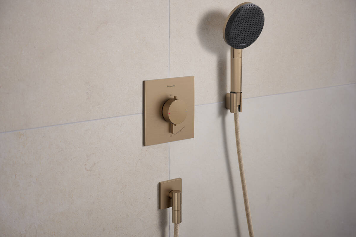Hansgrohe Ecostat Comfort E bateria prysznicowa podtynkowa z termostatem brąz szczotkowany 33710140