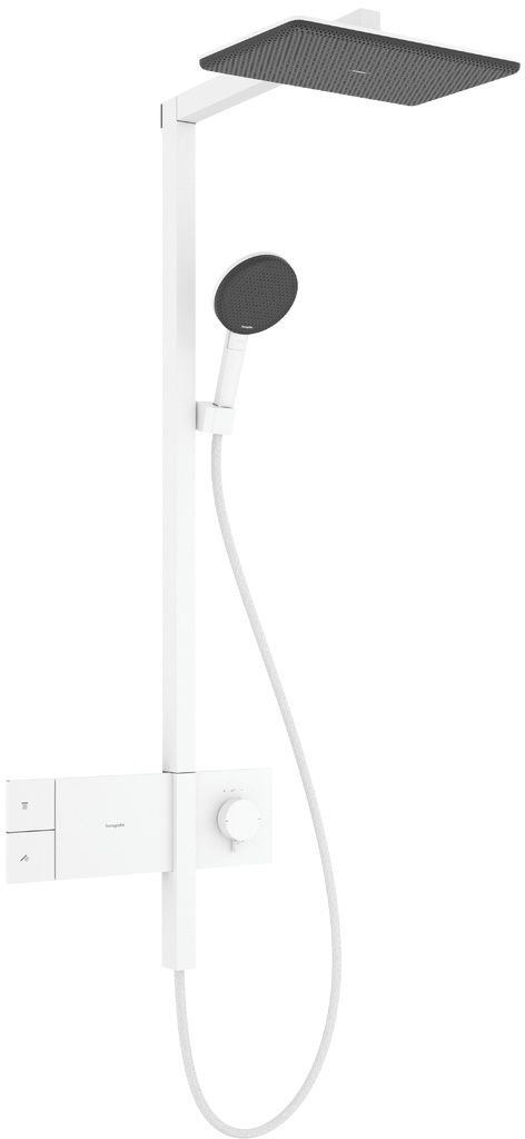 Hansgrohe Raindance Alive Q zestaw prysznicowy ścienny termostatyczny z deszczownicą biały 24580700