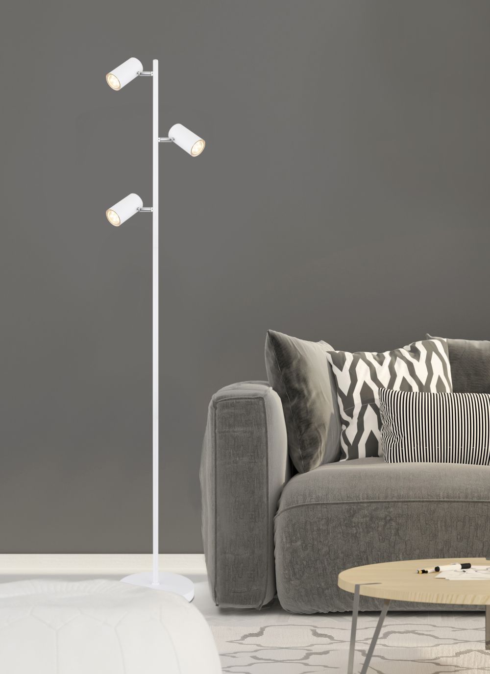 Globo Lighting Robby lampa stojąca 3x5W biały mat 57910SW