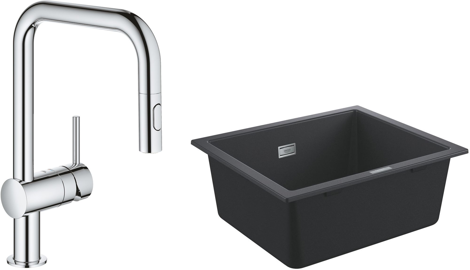 Zestaw Grohe K700 zlewozmywak 53,3x45,7 cm z baterią kuchenną Minta chrom (31654AP0, 32322002) - Wysyłka w 24h