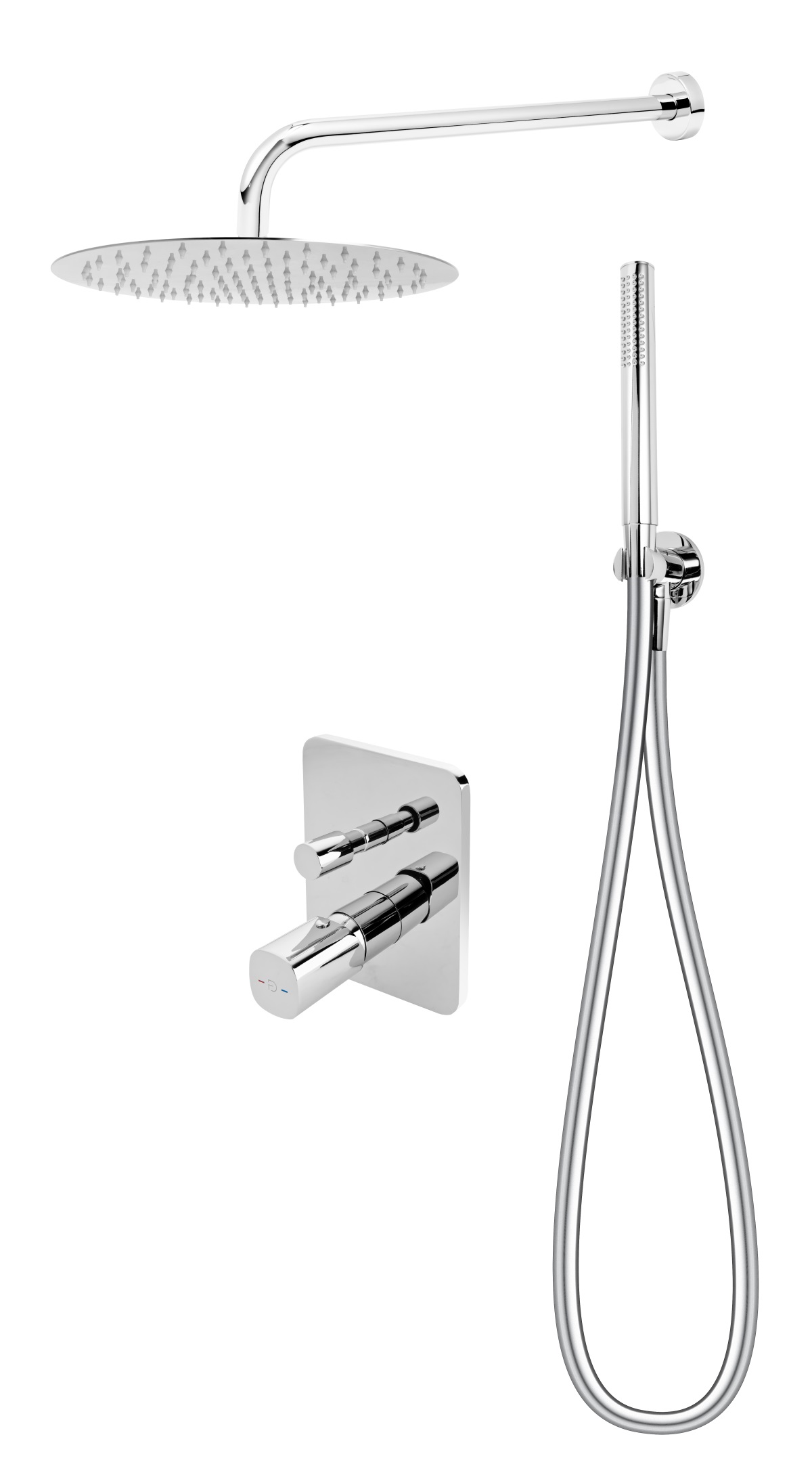 FDesign Meandro zestaw prysznicowy podtynkowy z deszczownicą chrom FD1-MDR-7PSET2-11