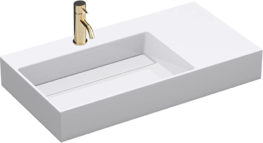 Rea Archi 75 umywalka 75x43 cm prostokątna nablatowa biała REA-U4300