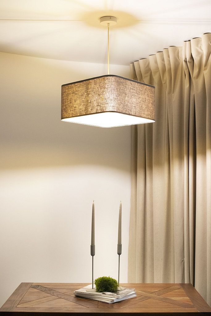 BPS Koncept Kwadro len light lampa wisząca 1x60 W ciemno beżowa-złota KW-002-40W20