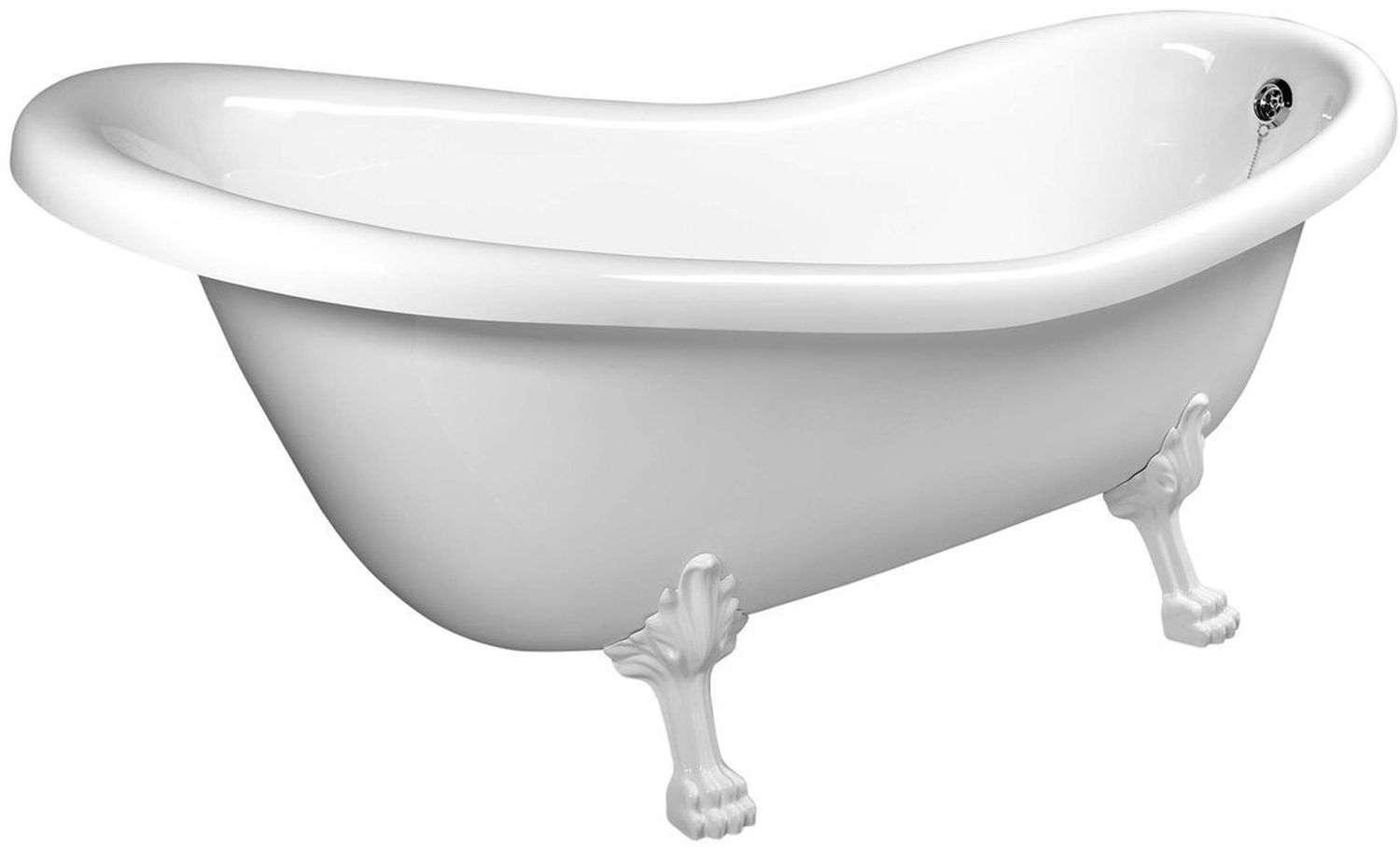 Polysan Retro wanna wolnostojąca 173x75 cm owalna biała z łapami białymi 36612 - Wysyłka w 24h