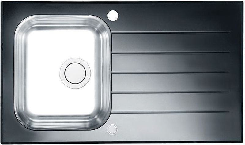 Alveus Glassix 10 UP zlewozmywak szklano-stalowy 86x50 cm satyna/czarny 1123820