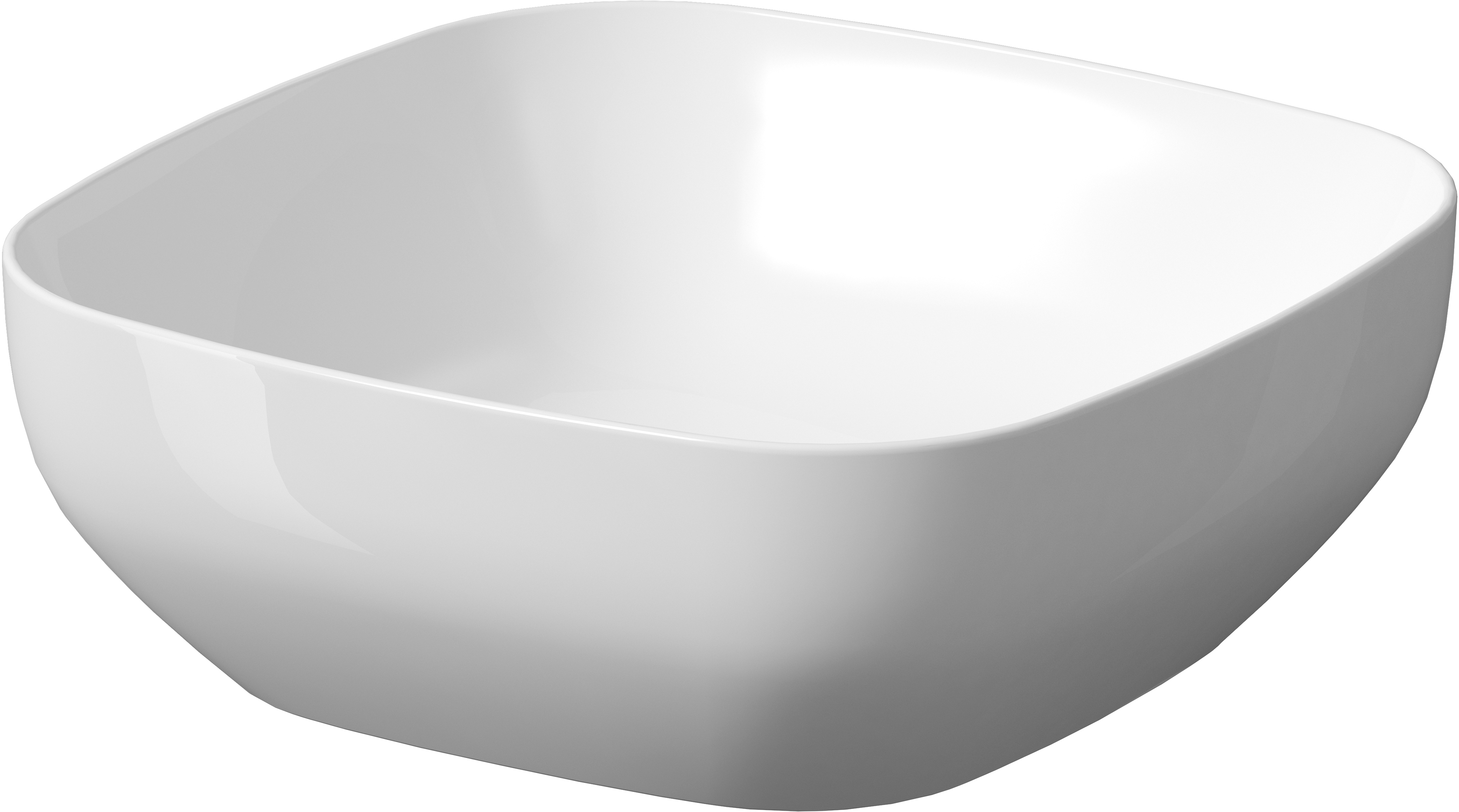 Cersanit Larga umywalka 38 cm nablatowa kwadratowa biały mat K677-004
