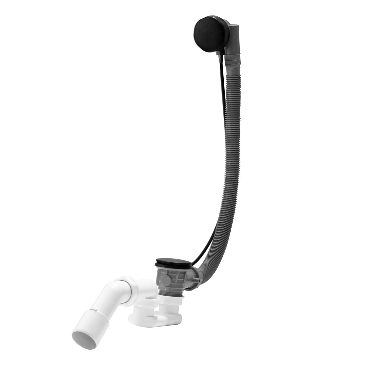 Oltens Oster syfon wannowy automatyczny z pokrętłem czarny mat 03001300 - Wysyłka w 24h