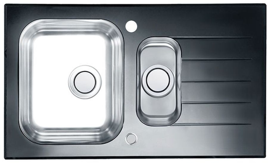 Alveus Glassix 20 UP zlewozmywak szklano-stalowy 86x50 cm satyna/czarny 1123823