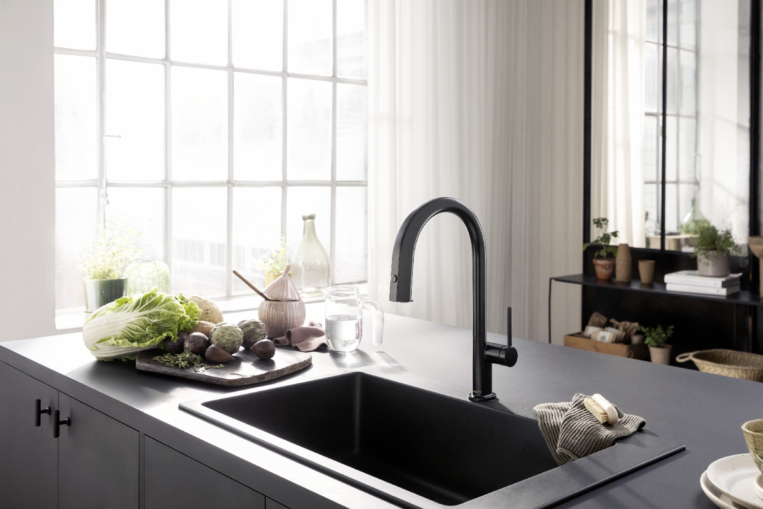 Hansgrohe Aqittura M91 FilterSystem bateria kuchenna stojąca z filtrem czarny mat 76800670