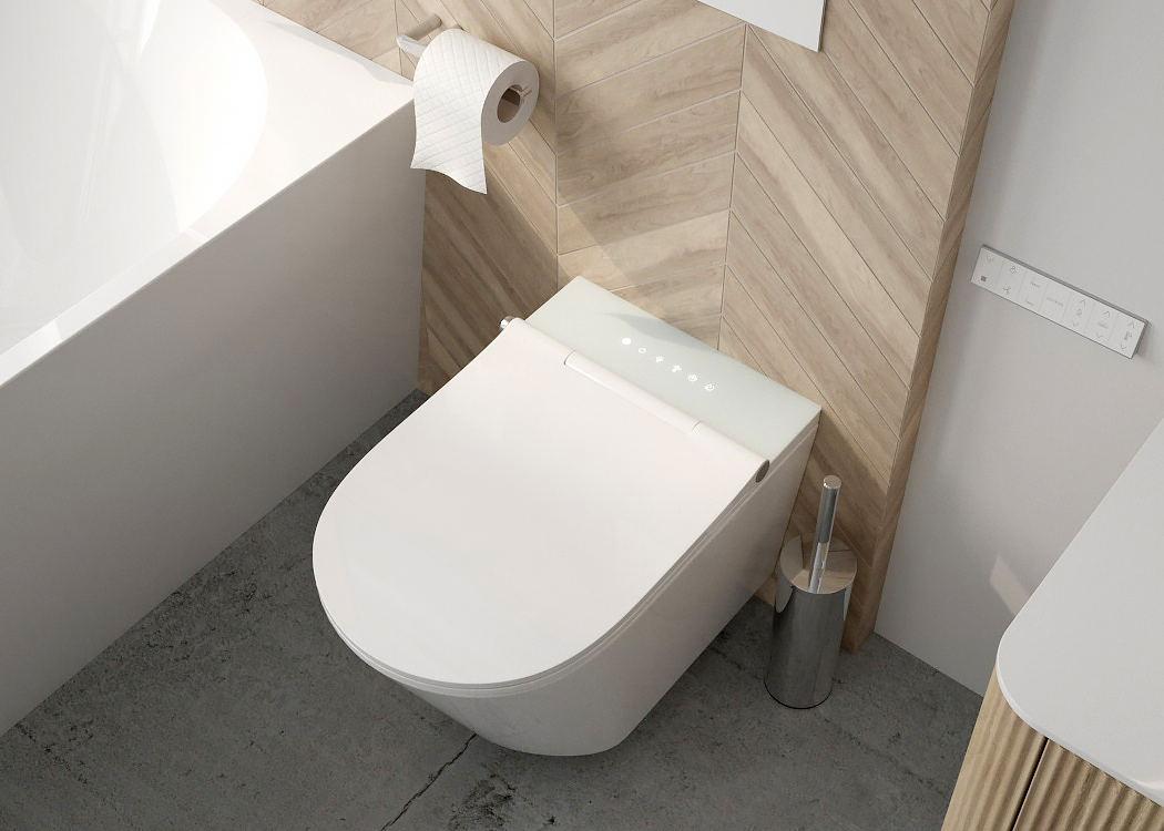 Oltens SmartFrisk miska WC wisząca myjąca z powłoką SmartClean z deską biała 42038000