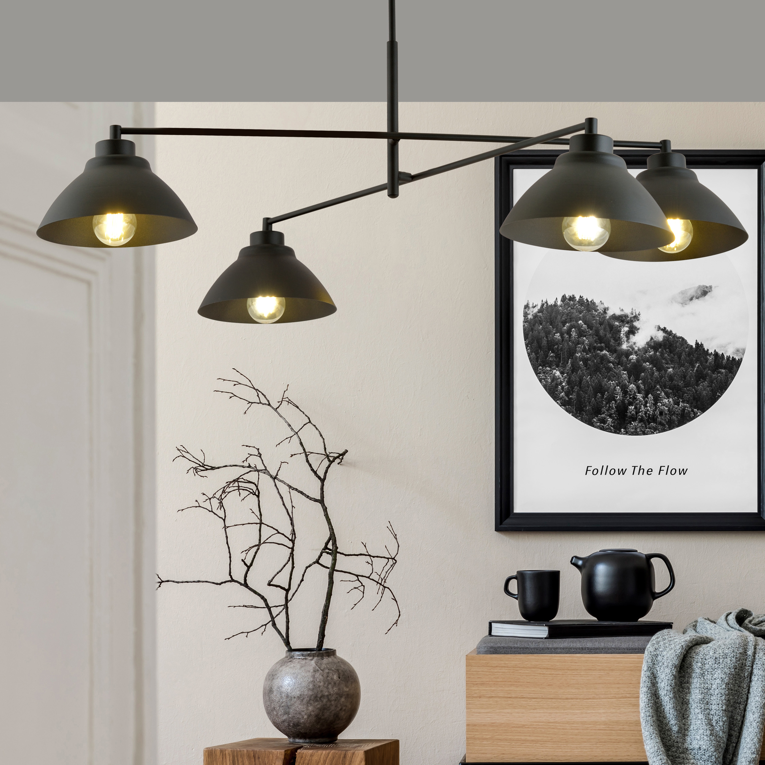 Emibig Maverick lampa podsufitowa 4x15 W czarna 1211/4