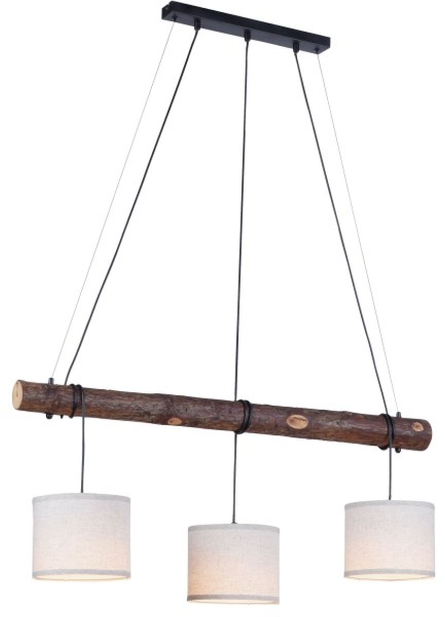Just Light Bark lampa wisząca 3x40W drewno/czarny/beżowy 11238-79