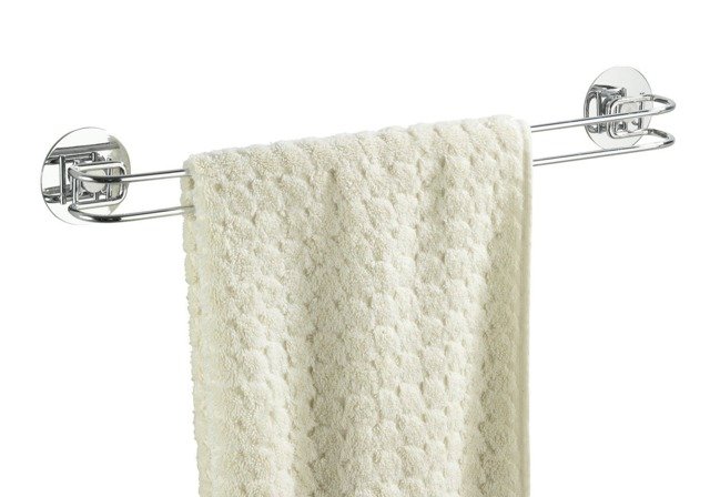 Wenko Turbo-Loc rund Stahl wieszak na ręcznik 46 cm ścienny podwójny srebrny 18769100 - Wysyłka w 24h