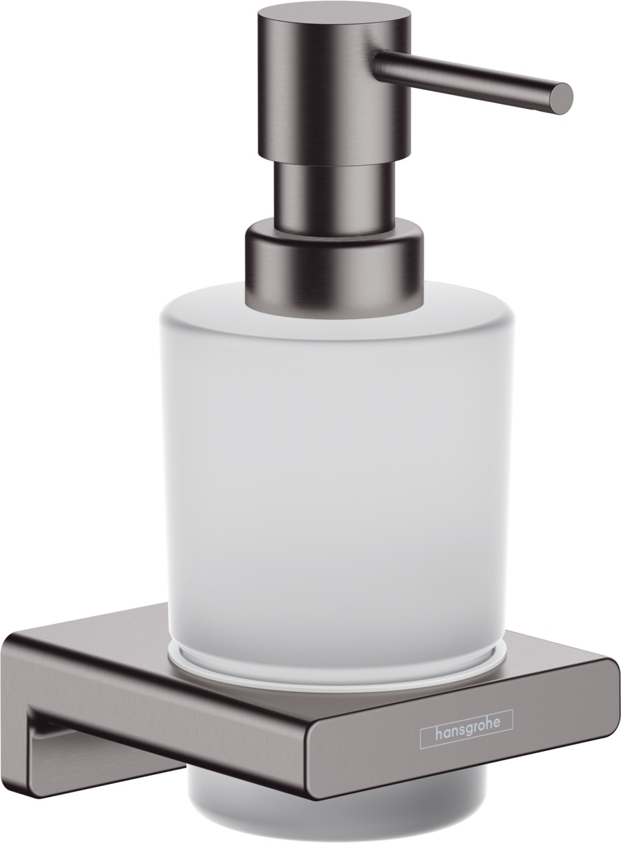 Hansgrohe AddStoris dozownik do mydła 200 ml ścienny szkło/czarny chrom szczotkowany 41745340
