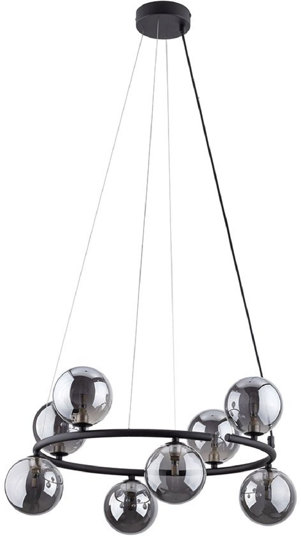 TK Lighting Anabelle lampa wisząca 8x6 W czarna 6844