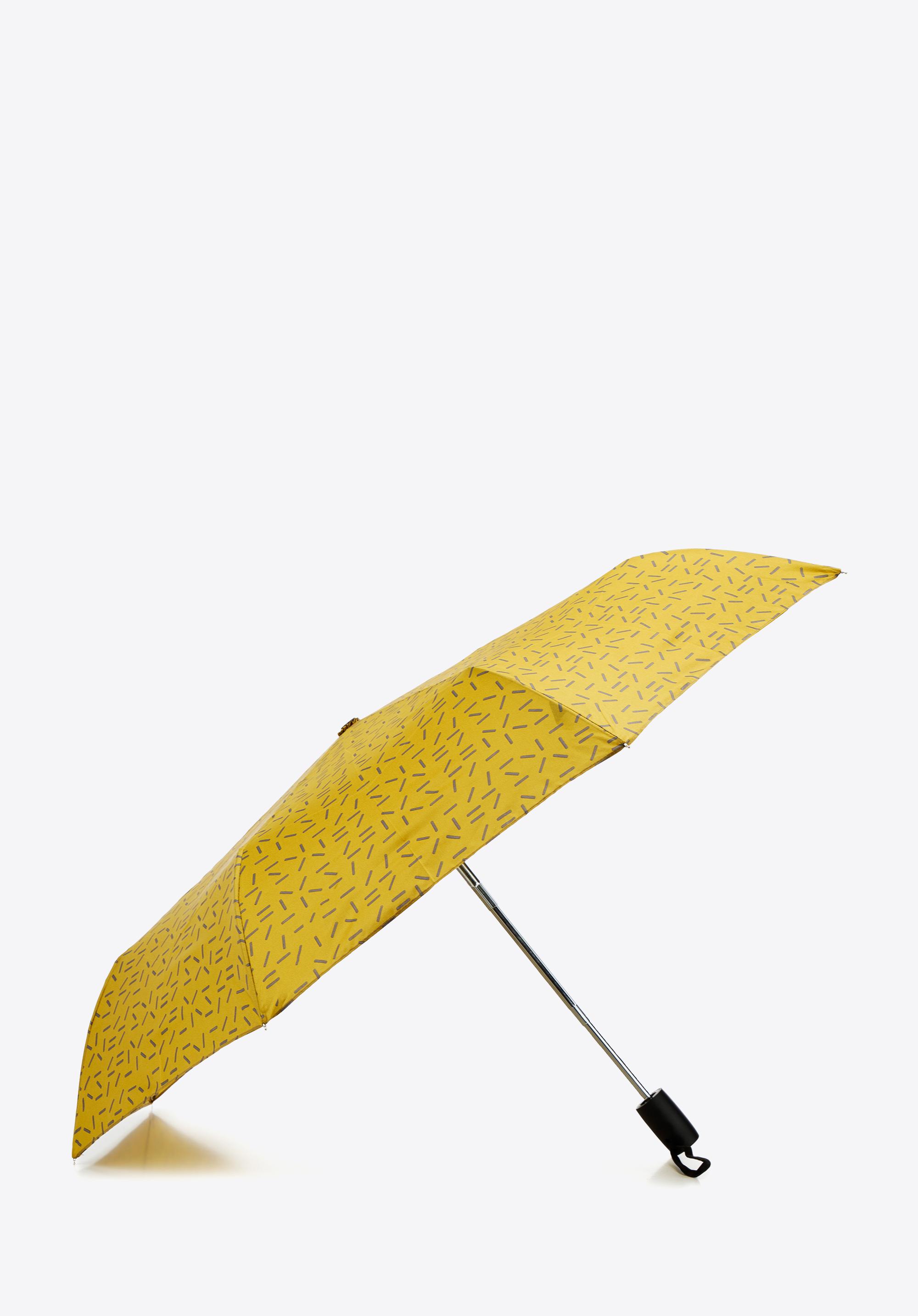 Parasol automatyczny wzorzysty złoto-szary