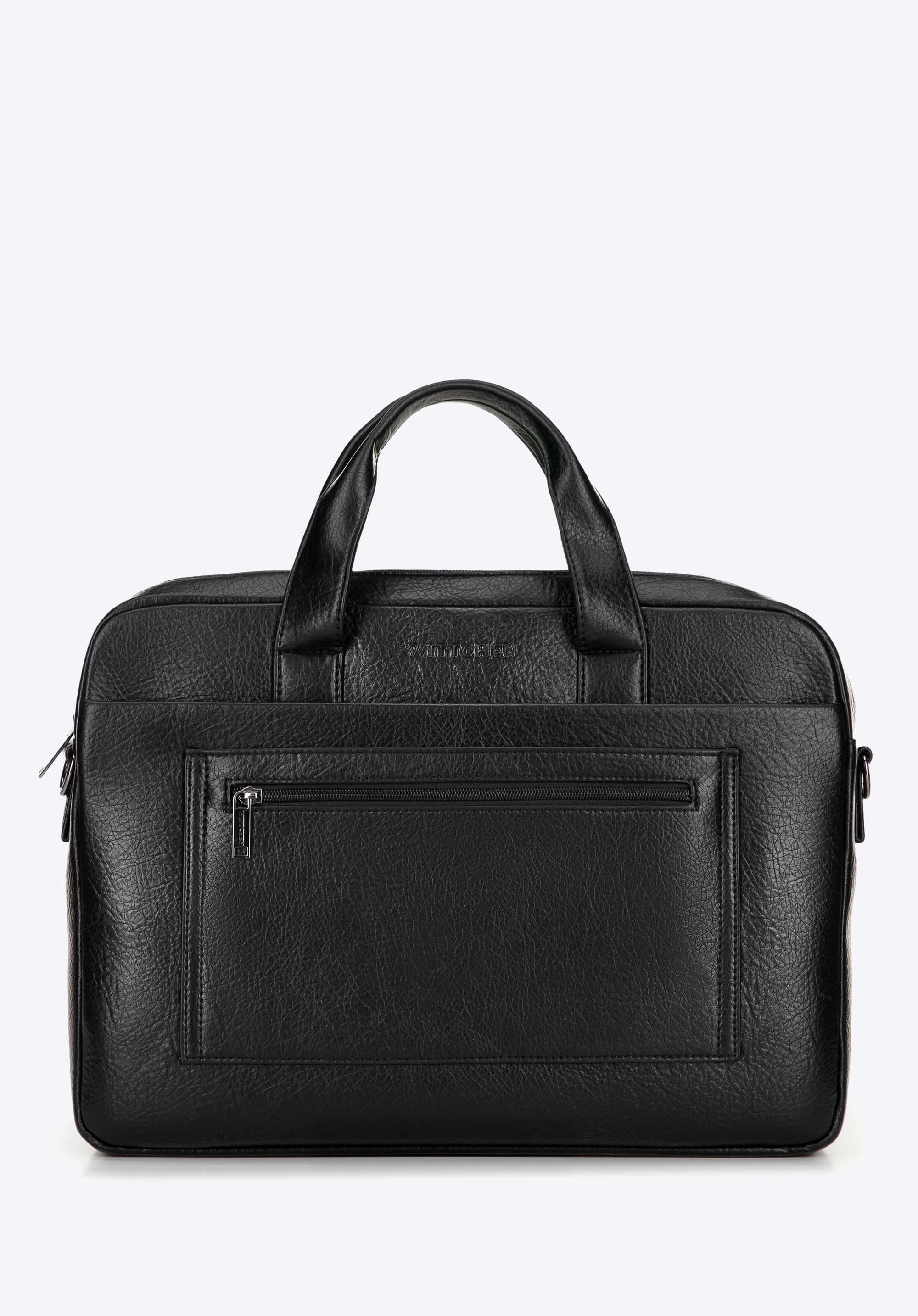 Torba na laptopa 17" z imitacji skóry czarna