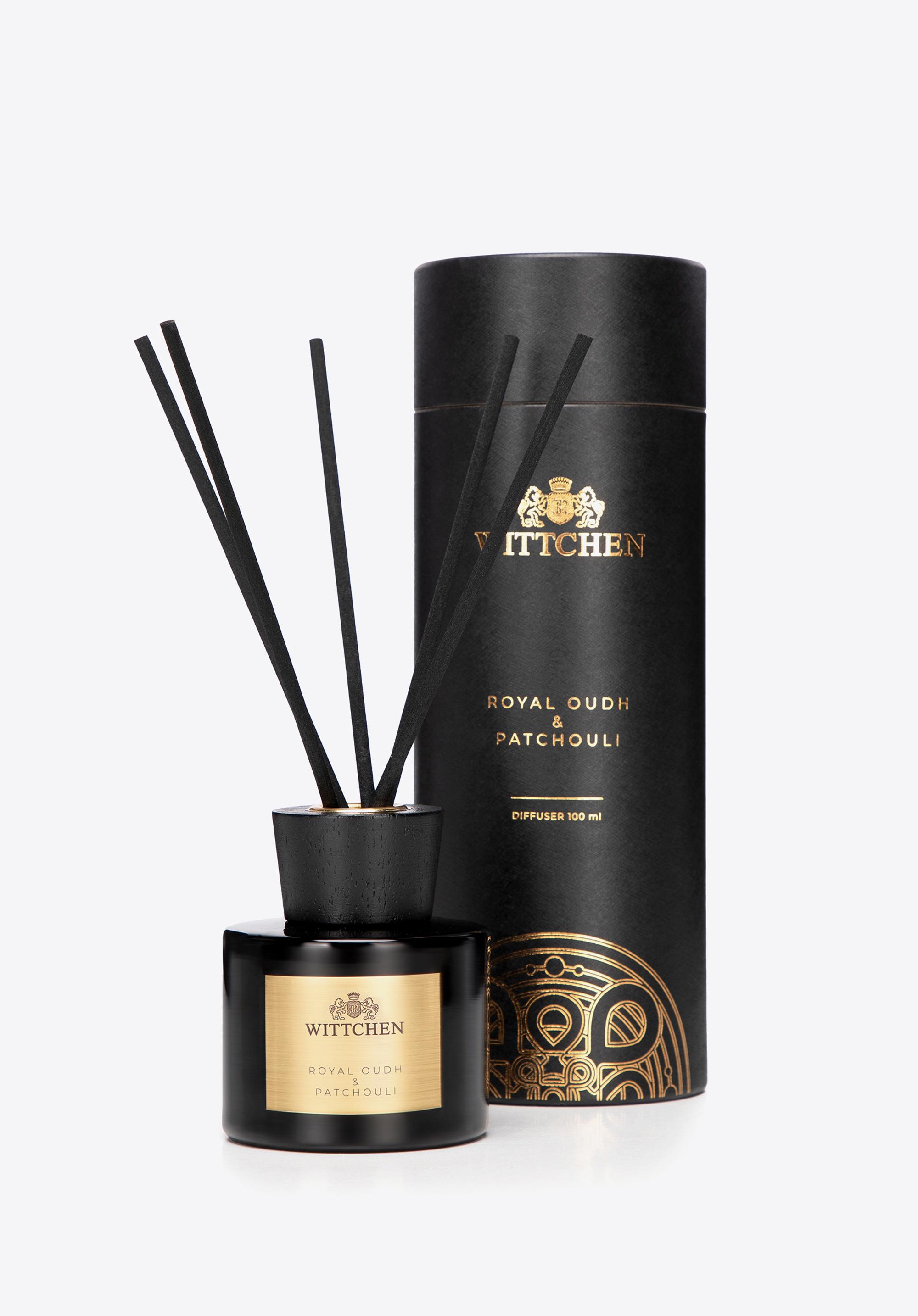 Szklany dyfuzor z patyczkami mały Royal Oudh & Patchouli