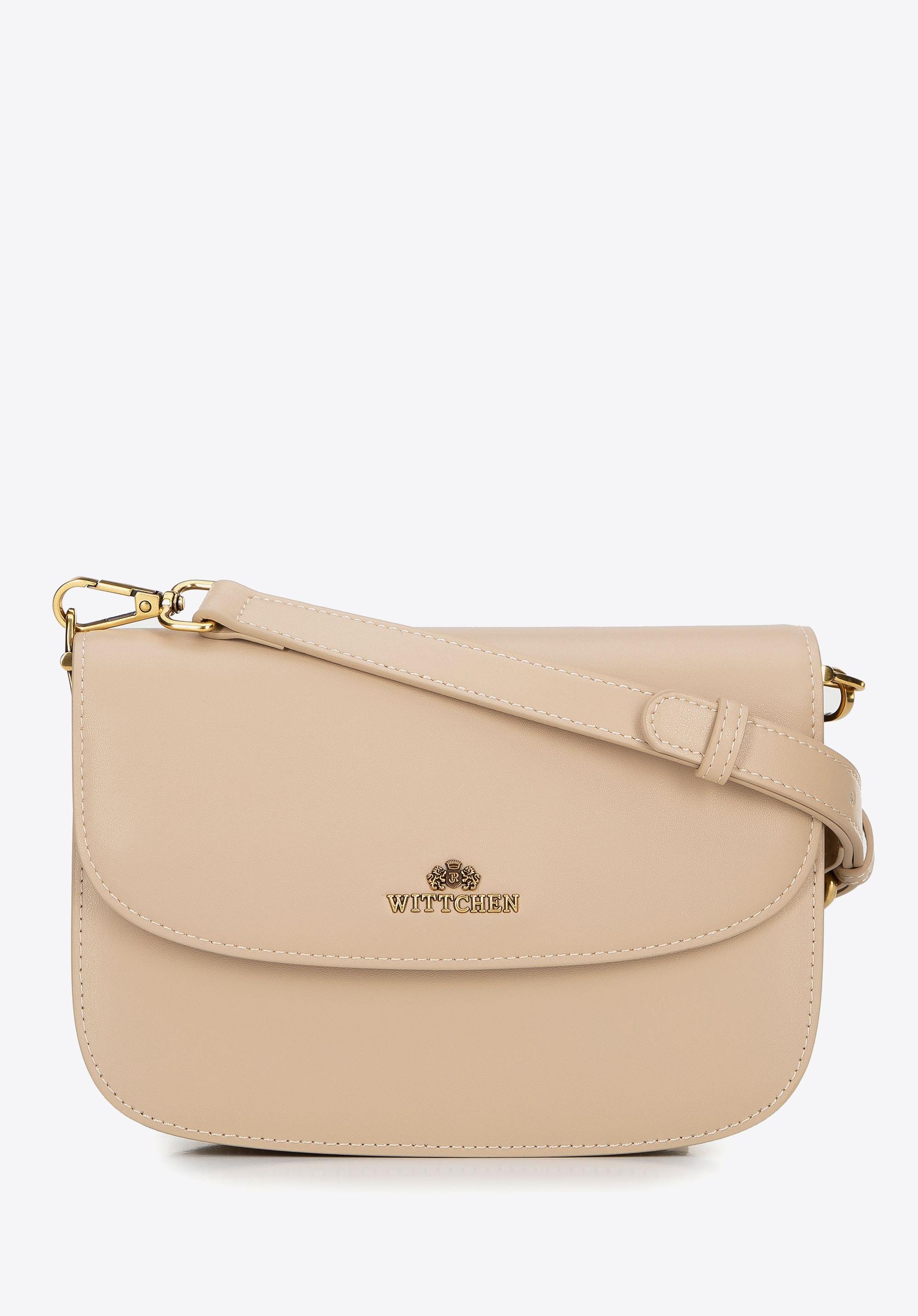 Damska crossbody ze skóry naturalnej beżowa