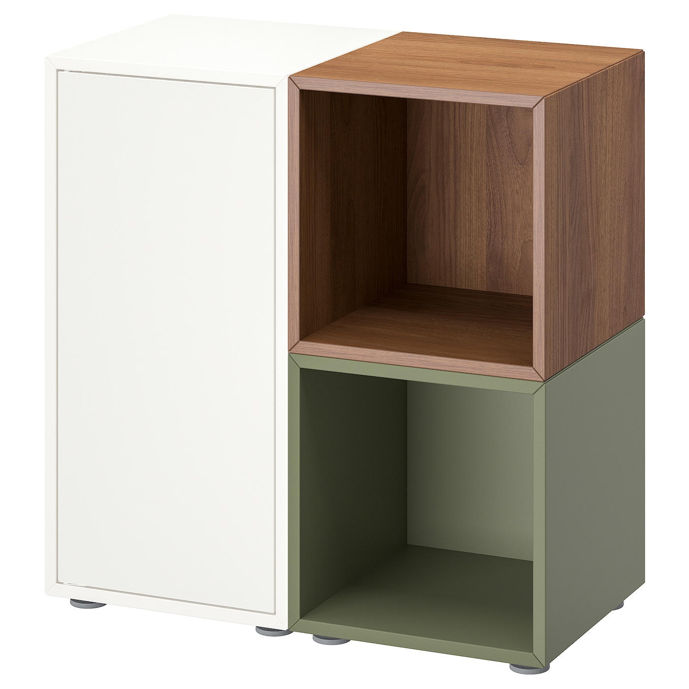 IKEA EKET kombinacja szafek ze stopkami, biały/orzech szarozielony, 70x35x72 cm