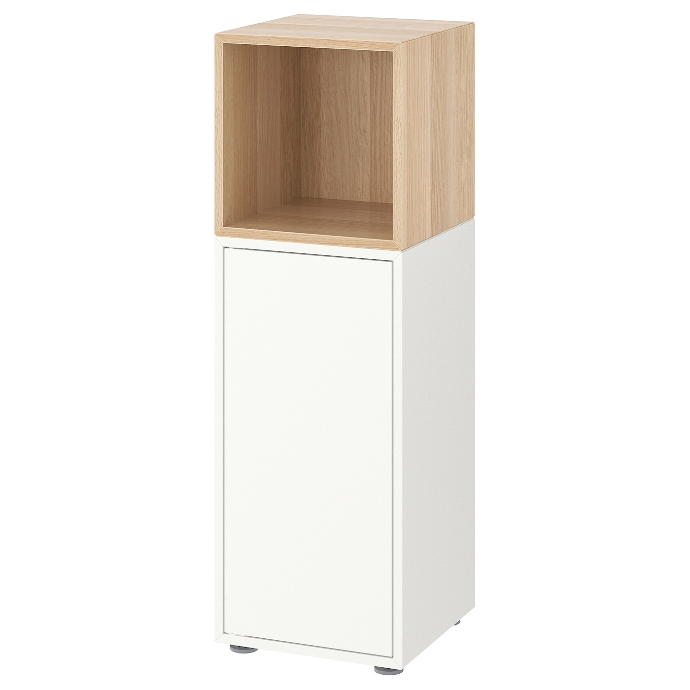 IKEA EKET kombinacja szafek ze stopkami, biały/imitacja dębu bejcowanego na biało, 35x35x107 cm