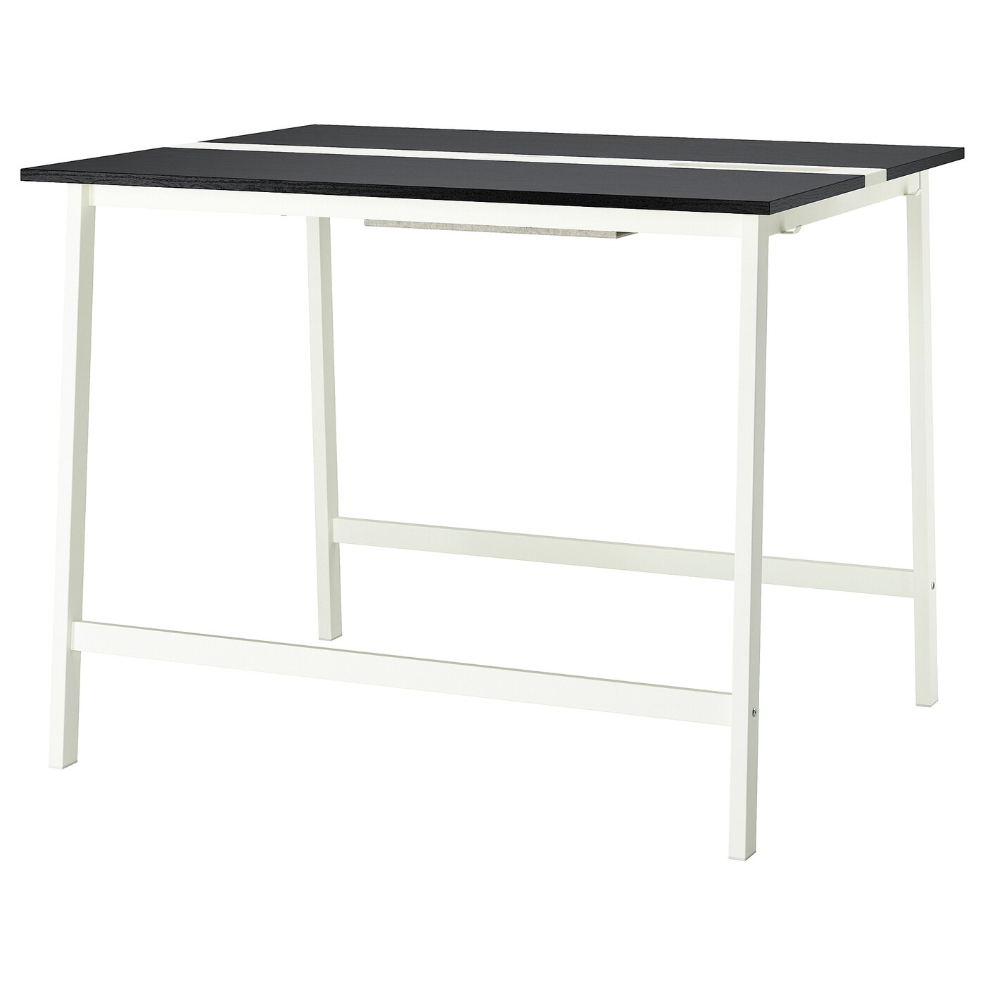 IKEA MITTZON stół konferencyjny, okl jesionowa bejcowana na czarno/biały, 140x108x105 cm