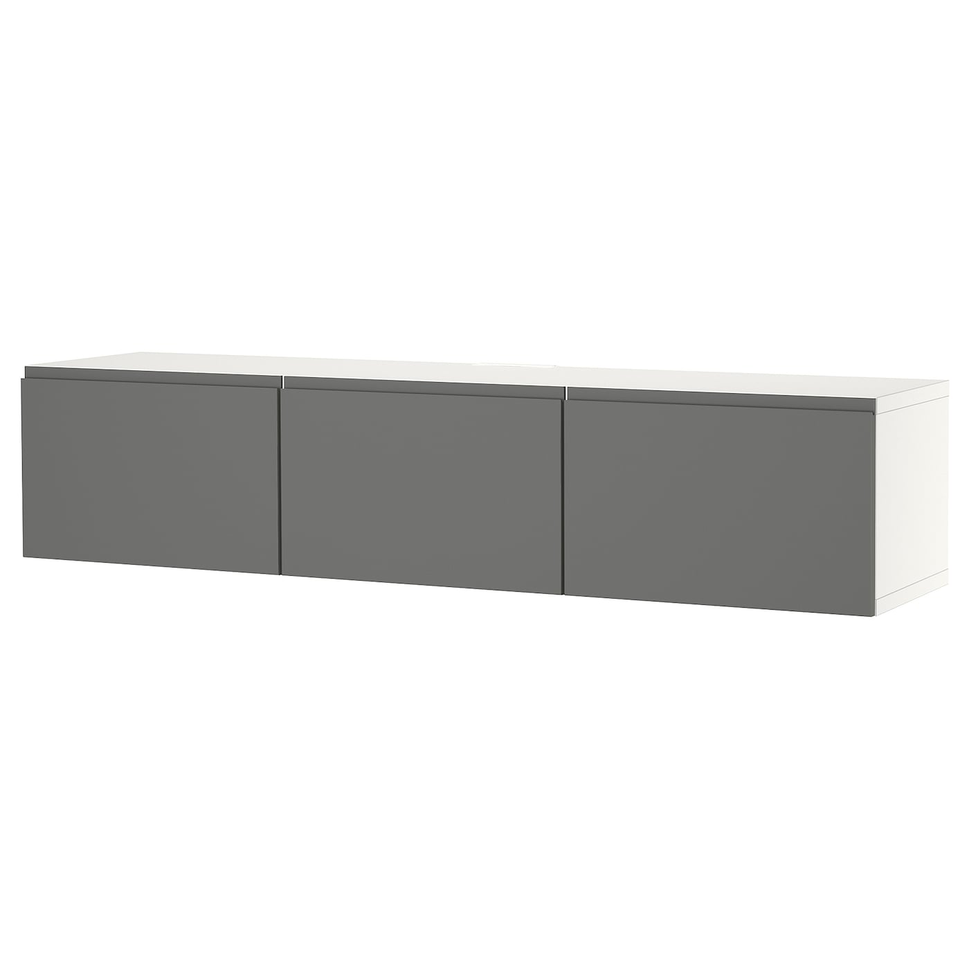 IKEA BESTÅ ława TV z drzwiami, biały/Västerviken szary, 180x42x38 cm