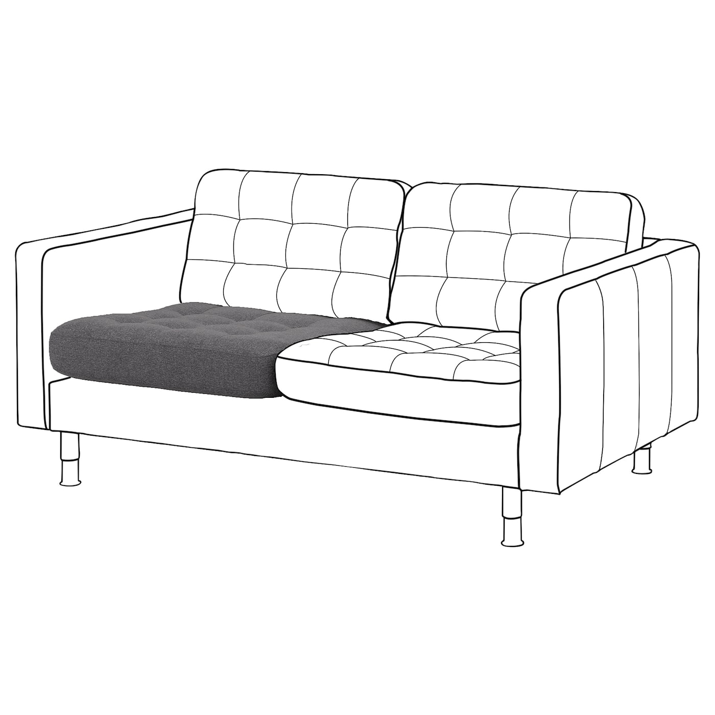 IKEA LANDSKRONA poducha siedziska sofa 2o, Gunnared/ciemnoszary część zamienna