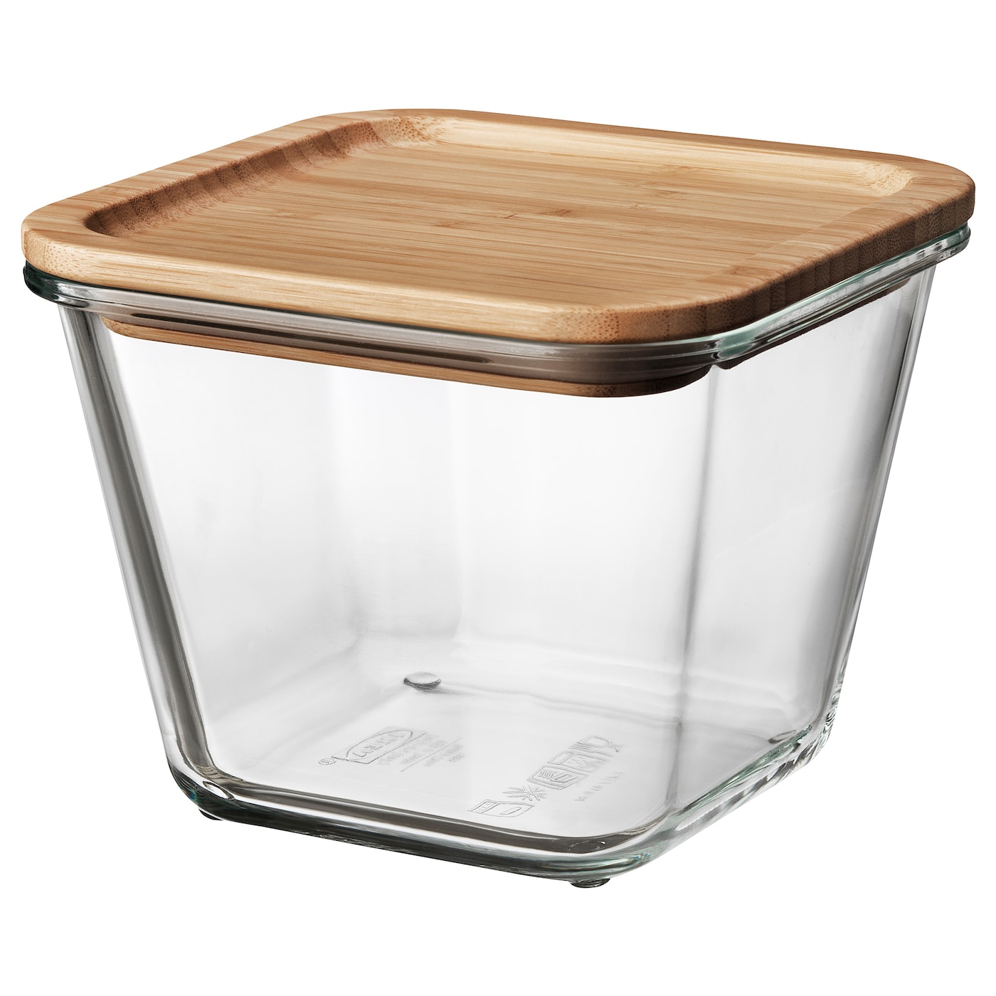 IKEA IKEA 365+ pojemnik na żywność z pokrywką, kwadrat szkło/bambus, 1.2 l