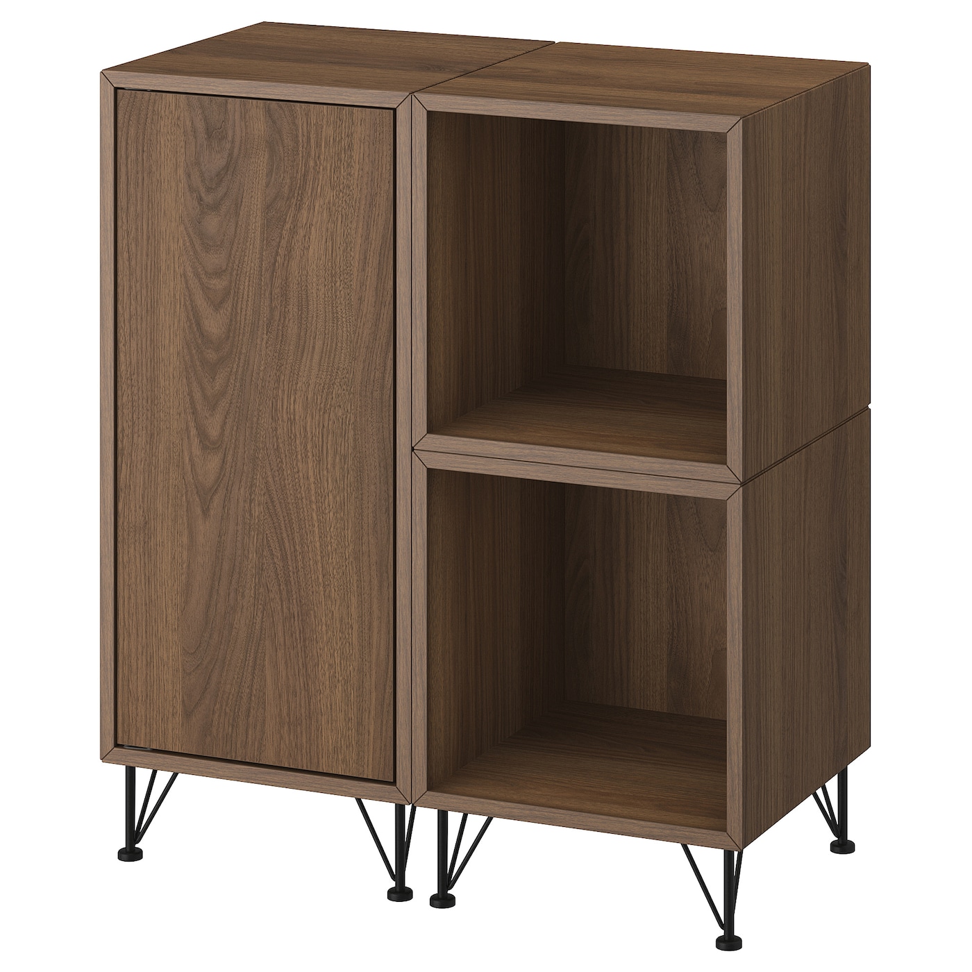 IKEA EKET kombinacja szafek z nóżkami, orzech/metal czarny, 70x35x80 cm