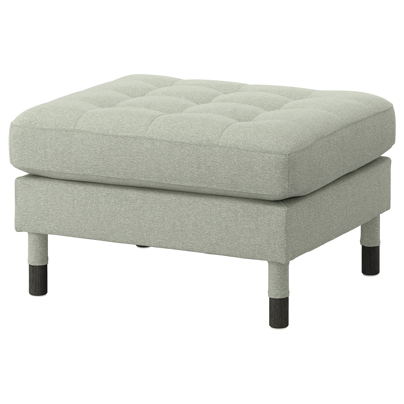 IKEA LANDSKRONA podnóżek, Gunnared jasnozielony/drewno/czarny, Długość: 77 cm