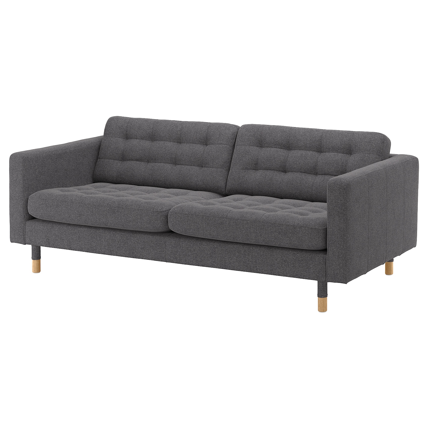 IKEA LANDSKRONA sofa 3-osobowa, Gunnared ciemnoszary/drewno, Szerokość: 204 cm