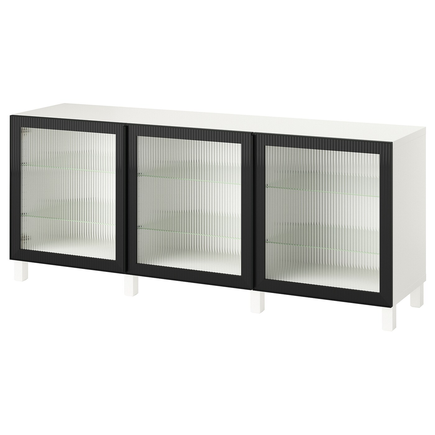 IKEA BESTÅ kombinacja z drzwiami, biały/Fällsvik antracyt, 180x42x74 cm