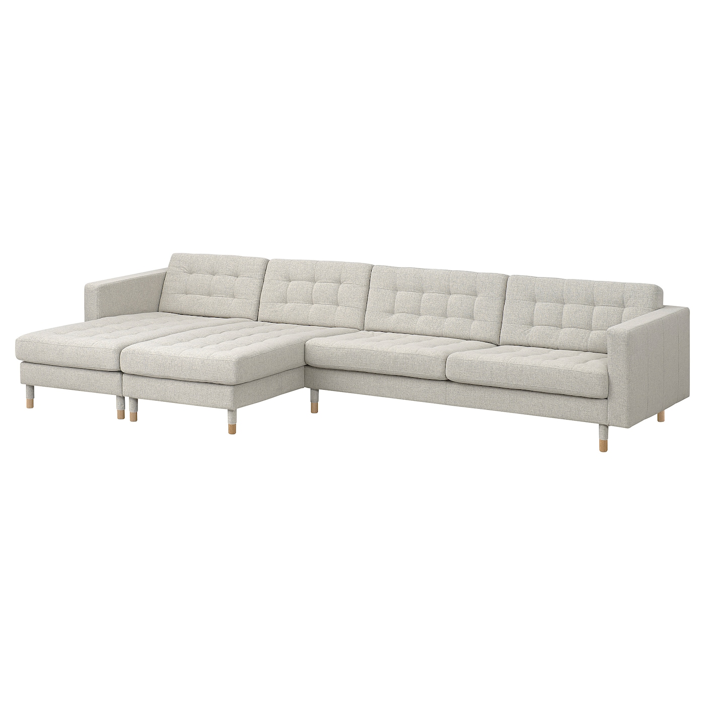 IKEA LANDSKRONA sofa 5-częściowa, z szezlongami Gunnared/beżowy drewno, Wysokość: 78 cm