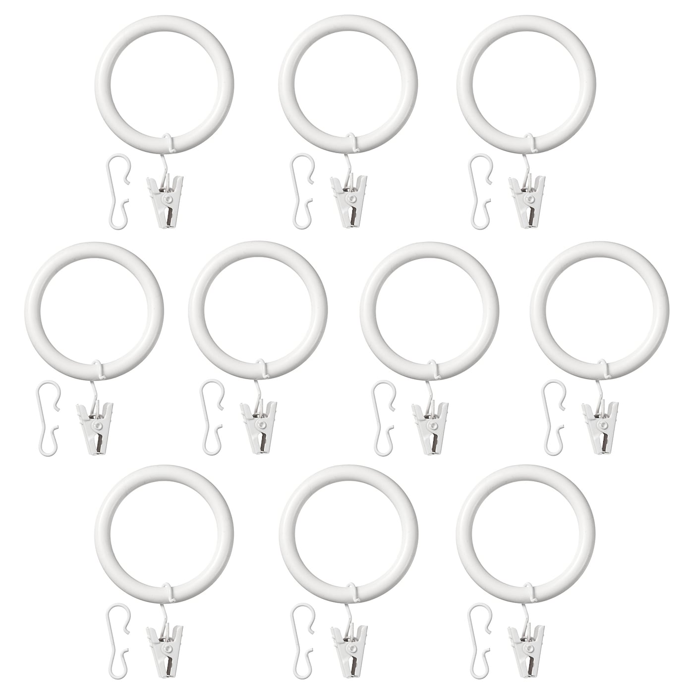 IKEA SYRLIG kółko z żabką i haczykiem, biały, 38 mm
