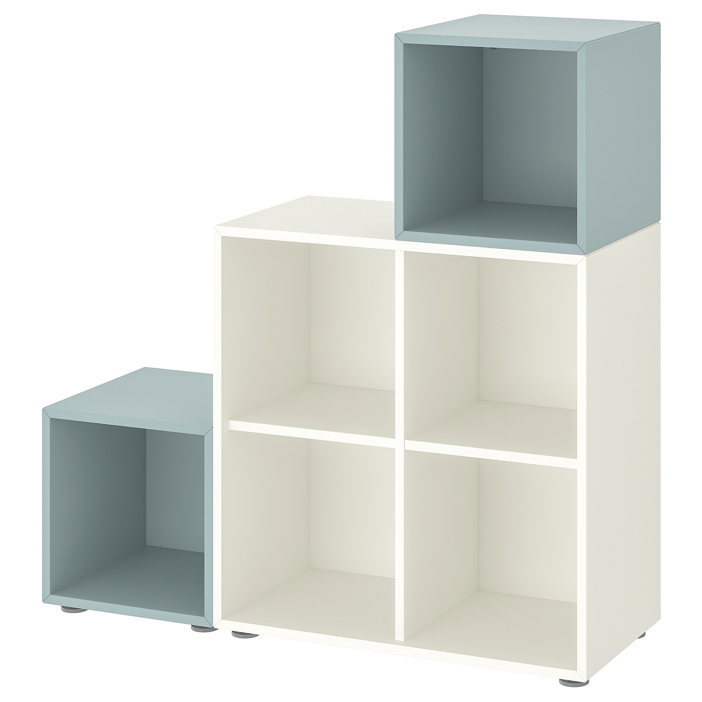 IKEA EKET kombinacja szafek ze stopkami, biały/jasny szaroniebieski, 105x35x107 cm